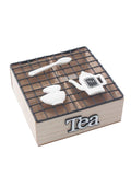 Scatola in abete e metallo "Tea", 17X17H8 cm (kit da 3)