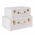 Valigia in velluto bianco, set di 2, 50x30H20 cm