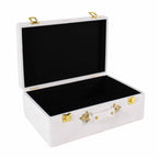 Valigia in velluto bianco, set di 2, 50x30H20 cm