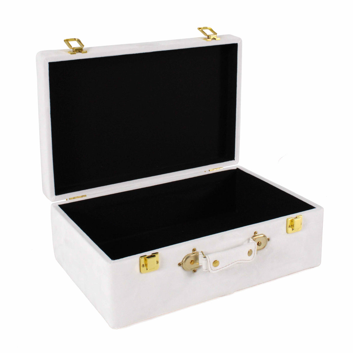 Valigia in velluto bianco, set di 2, 50x30H20 cm