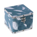 Scatola blu rivestita velluto, 12x12x10 cm