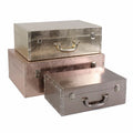 Valigie in mdf e PU, set da 3, 53x20H38 cm