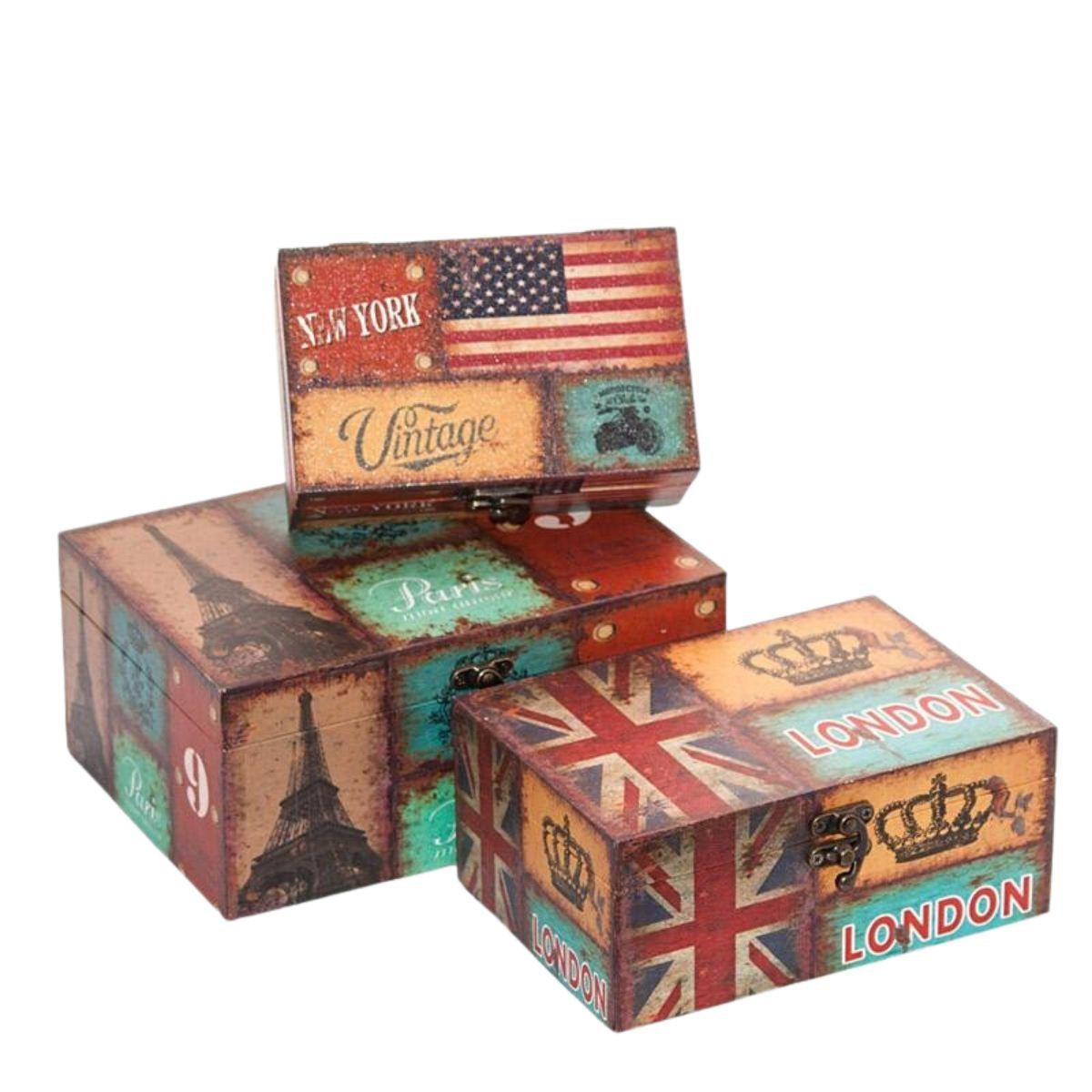 Scatole in MDF, set di 3