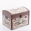 Bauletto bombato in MDF con decoro bicicletta, 40x30x30 cm