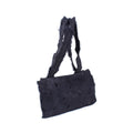 Borsa da donna in feltro nero effetto peloso con zip