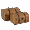 Baule contenitore in compensato, 35x29H23 cm, set di 2