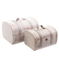 Bauli bombati in compensato bianco, set di 2, 35x29x23 cm