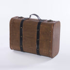 Baule valigia singolo in legno marrone, 38x28x15 cm
