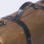Baule valigia singolo in legno marrone, 38x28x15 cm