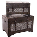 Baule in legno, set di 2, 58x36H36 cm