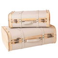 Valigia in legno bianca, set di 2, 45x31x17 cm