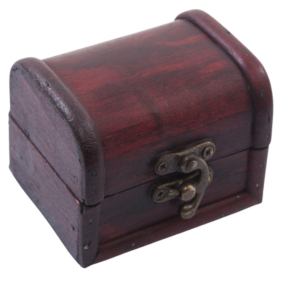 Cofanetto in legno scuro con chiusura a gancetto, 9x7x6,5 cm (kit da 10)