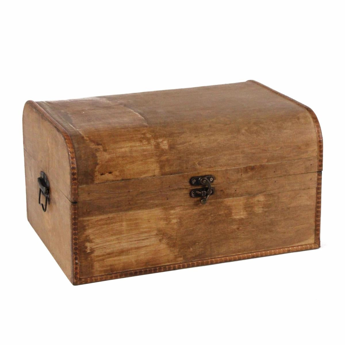 Baule bombato in legno, 40x30x22 cm