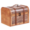 Baule in legno grigio e marrone, 36x22H21 cm