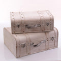 Baule valigia bianco, 42x31x18 cm, set di 2