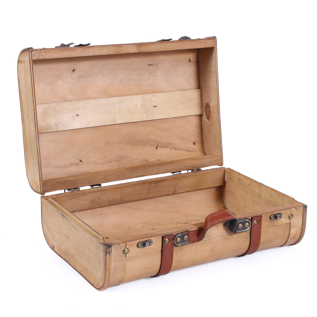 Valigie in compensato e pelle, set di 2, 45x31x19 cm