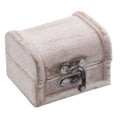 Cofanetto in legno sbiancato con chiusura a gancetto, 9x7x6 cm (kit da 10)