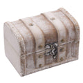Baule piccolo in legno bianco, 13x9x8,5 cm