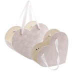 Contenitore cuore in cartone bianco in set di 2, 29.3X24.8H10 cm