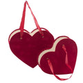Contenitore a cuore in cartone rosso, set di 2, 29,3x24,8H10 cm