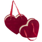 Contenitore a cuore in cartone rosso, set di 2, 29,3x24,8H10 cm