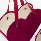 Contenitore a cuore in cartone rosso, set di 2, 29,3x24,8H10 cm