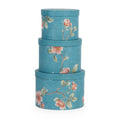 Scatola rotonda in cartone azzurro Sakura, set di 3, Ø23H16 cm