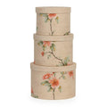 Scatola rotonda in cartone avorio Sakura, set di 3, Ø23H16 cm