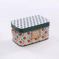 Scatola latta fiore buon natale rettangolare, 22x14x12 cm