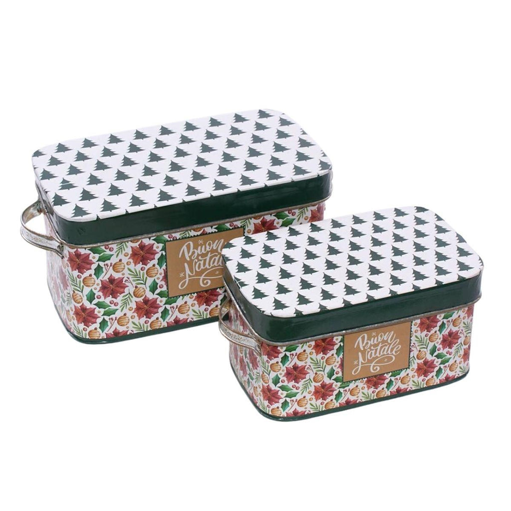 Scatole rettangolari in latta in set di 2, 28x17H15 cm