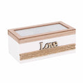 Scatola in legno e juta "Love", 20x10x9 cm