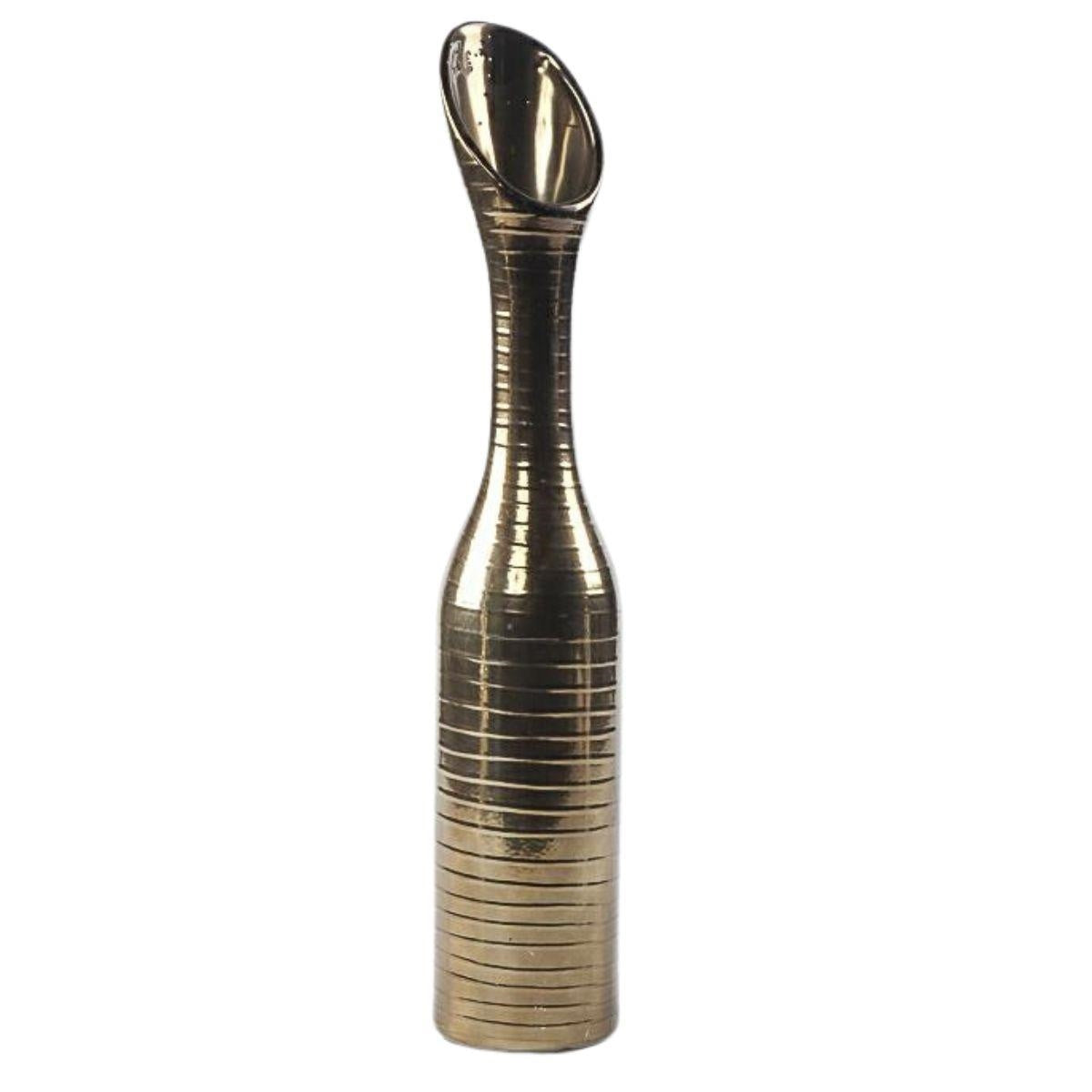 Vaso alto in ceramica metallizzata, 10H47 cm (kit da 3)