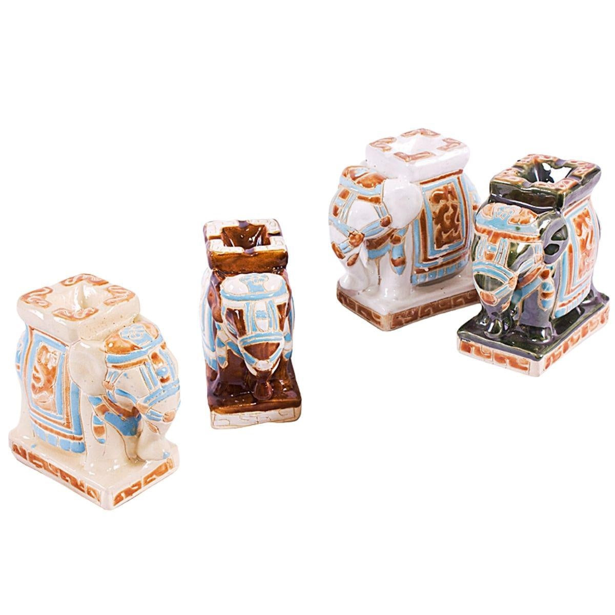 Elefante decorativo in ceramica, H15 cm (kit da 10)