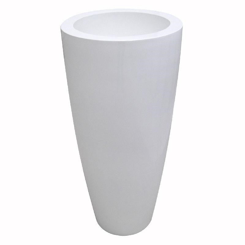 Vaso bianco in resina, Ø37x80 cm
