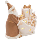 Decorazione Babbo Natale in ceramica con led, 13X6H12 cm