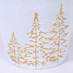 Portavaso in metallo silver e bianco Abeti Oro, Ø13H11 cm (kit da 10)
