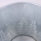 Portavaso in metallo silver e bianco Abeti Oro, Ø15H13 cm (kit da 10)