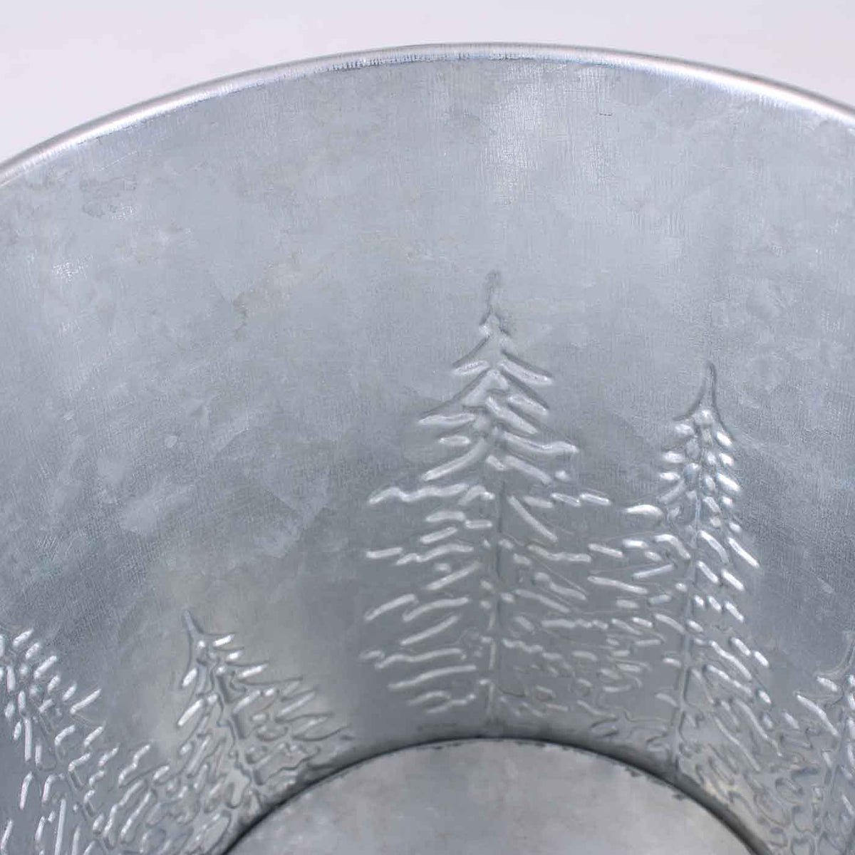 Portavaso in metallo silver e bianco Abeti Oro, Ø15H13 cm (kit da 10)