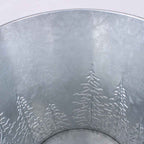 Portavaso in metallo argento e bianco con abeti oro, Ø17H15 cm (kit da 10)