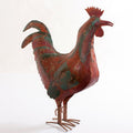 Scultura gallo in ferro colorato, 45x13x50 cm