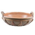 Vaso in terracotta e giunco, Ø55x16 cm