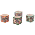 Vasetto quadrato in ceramica in colori assortiti, 7x7H7,5 cm (kit da 10)