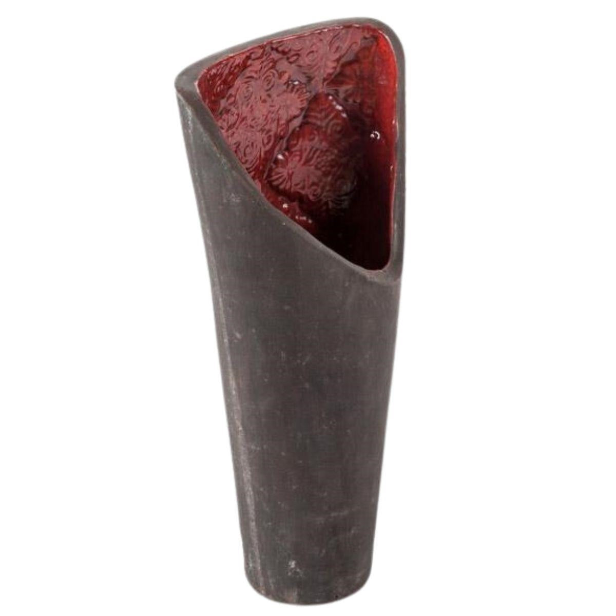 Vaso in terracotta rosso, 23x12x43 cm