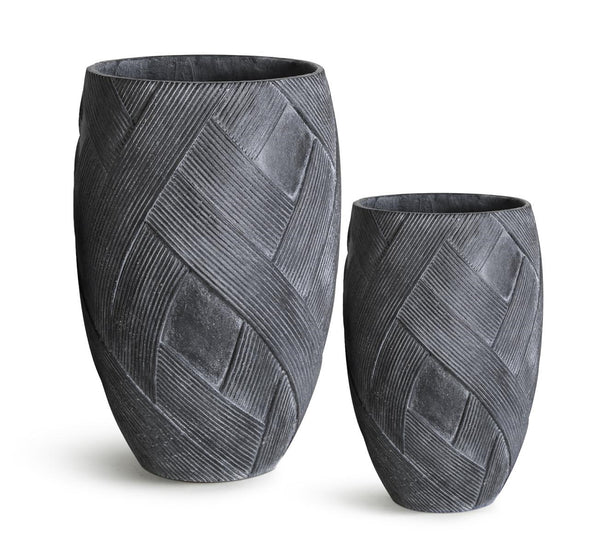 Vaso in fibrocemento antracite, Ø56x84 cm
