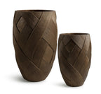 Vaso in fibrocemento oro vecchio, set di 2, Ø56H84 cm