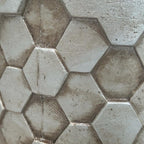 Vaso in fibrocemento alveare argentato, Ø37x31 cm, set di 4