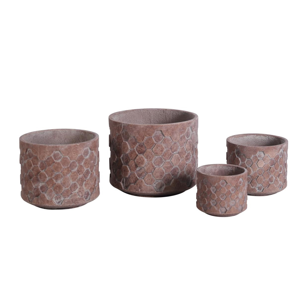 Vaso in fibrocemento alveare rosso scuro, Ø37x31 cm