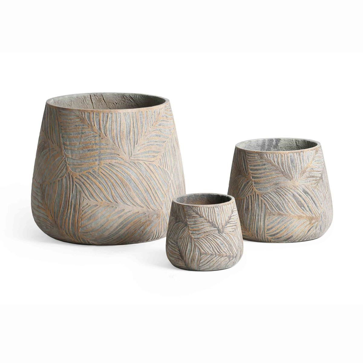Vaso in fibrocemento Maple, set di 3, Ø54H46 cm