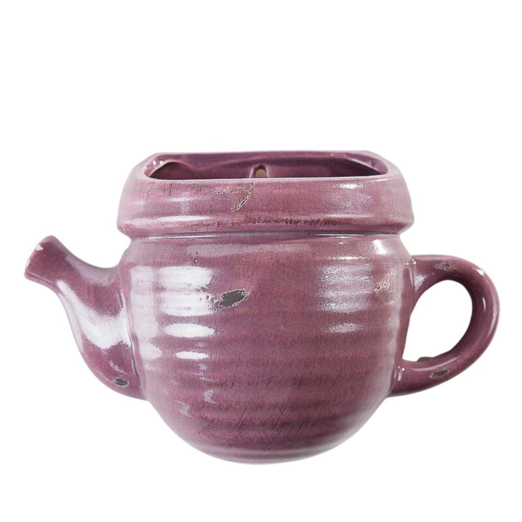 Portavaso da muro in ceramica viola, 25x17x10 cm (kit da 10)