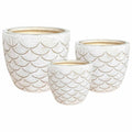 Portavasi in ceramica bianca a onde, set di 3, Ø29H23 cm